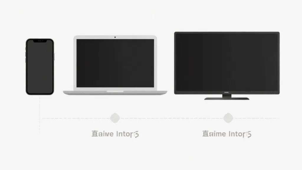手机、电脑与电视上显示直播入口步骤的简洁信息图风格画面